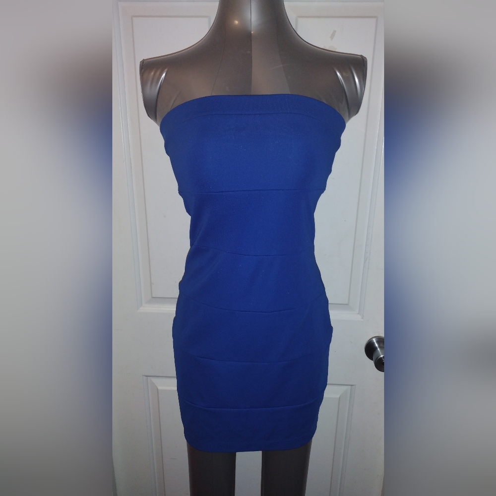 Charlotte Russe Blue Bodycon Mini Dress Sz M